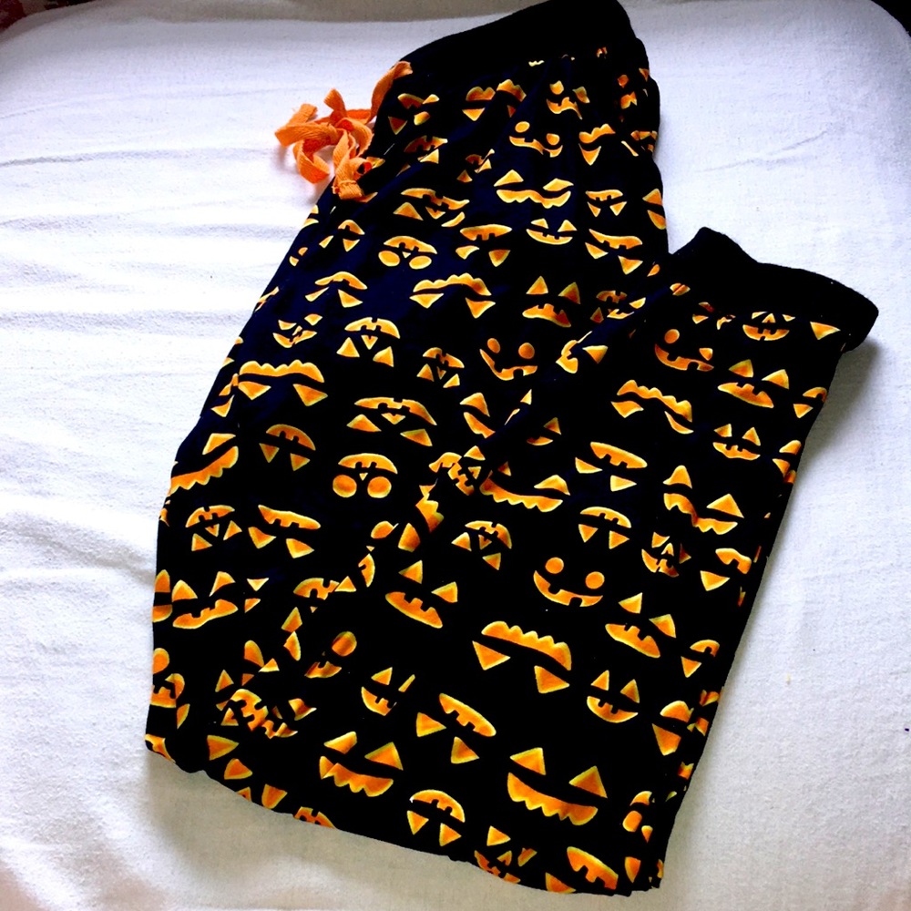 Halloween pumpkin pants SMALL adjustable waist EUC-like new soft material
